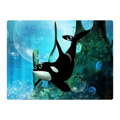 Orca Swimming In A Fantasy World Double Sided Flano Blanket (mini) 