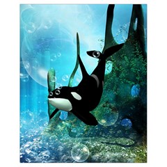 Orca Swimming In A Fantasy World Drawstring Bag (small)