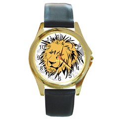 Lion Round Gold Metal Watches