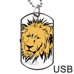 Lion Dog Tag Usb Flash (one Side)