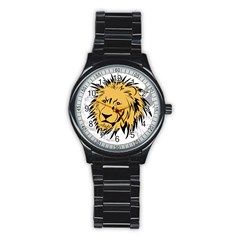 Lion Stainless Steel Round Watches