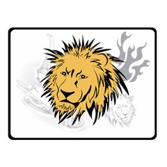 Lion Double Sided Fleece Blanket (small)  by EnjoymentArt