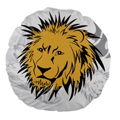 Lion Large 18  Premium Flano Round Cushions