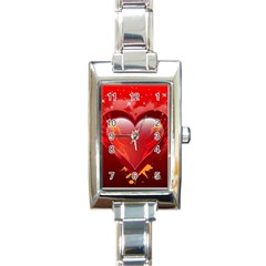 Heart Rectangle Italian Charm Watches