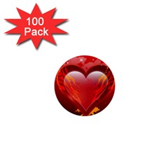 Heart 1  Mini Buttons (100 Pack) 