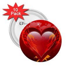 Heart 2 25  Buttons (10 Pack) 