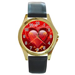 Heart Round Gold Metal Watches by EnjoymentArt