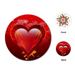 Heart Playing Cards (round) 