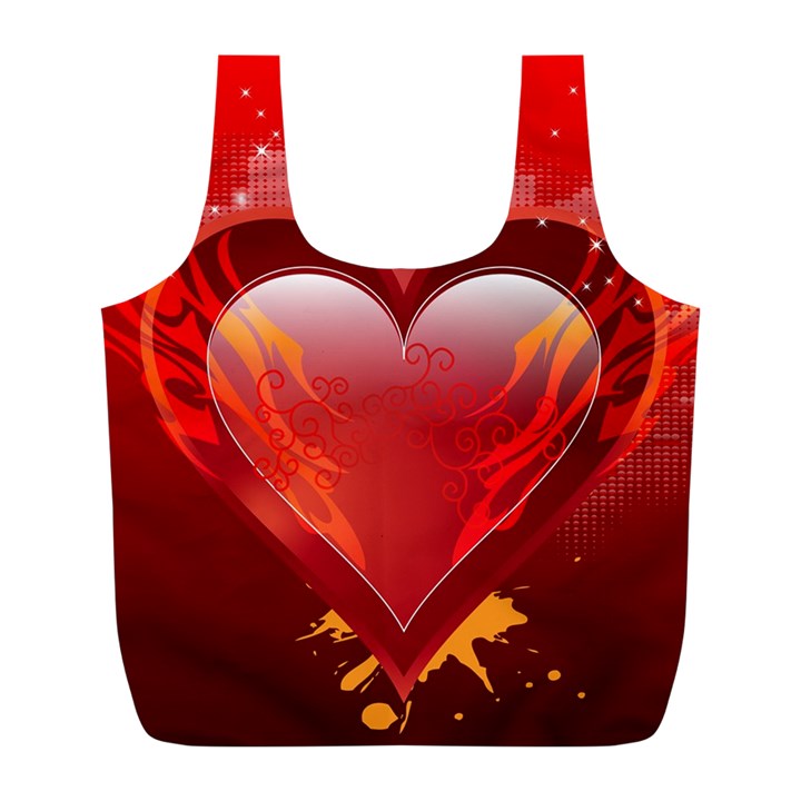 heart Full Print Recycle Bags (L) 