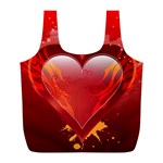 heart Full Print Recycle Bags (L)  Back