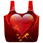 heart Full Print Recycle Bags (L)  Front