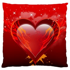 Heart Standard Flano Cushion Cases (two Sides) 