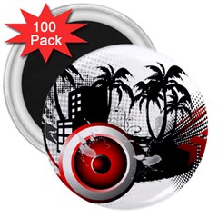 Music, Speaker 3  Magnets (100 Pack)