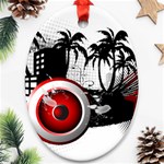 music, speaker Oval Ornament (Two Sides) Front