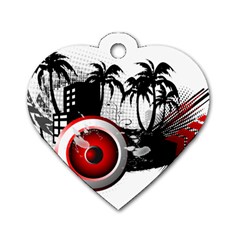 Music, Speaker Dog Tag Heart (two Sides)