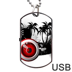 Music, Speaker Dog Tag Usb Flash (one Side) by EnjoymentArt