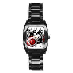 Music, Speaker Stainless Steel Barrel Watch by EnjoymentArt