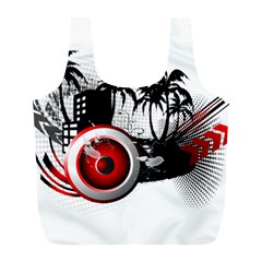 Music, Speaker Full Print Recycle Bags (l) 