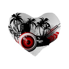 Music, Speaker Standard 16  Premium Flano Heart Shape Cushions by EnjoymentArt