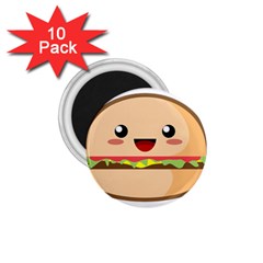 Kawaii Burger 1 75  Magnets (10 Pack) 