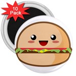 Kawaii Burger 3  Magnets (10 pack)  Front