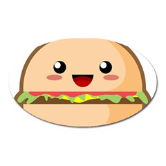 Kawaii Burger Oval Magnet