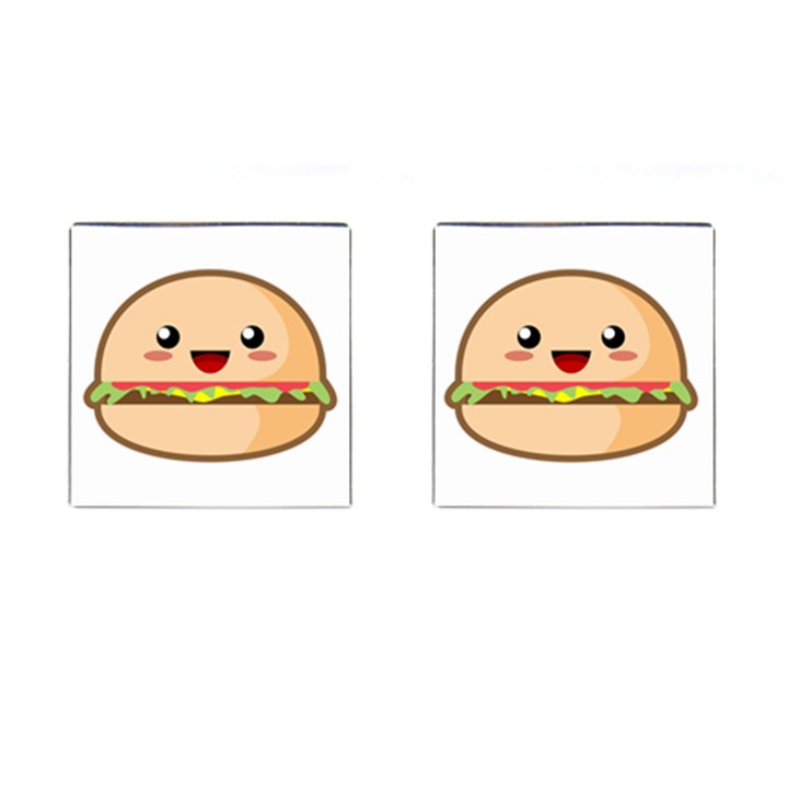 Kawaii Burger Cufflinks (Square)