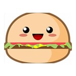 Kawaii Burger Double Sided Flano Blanket (Mini)  35 x27  Blanket Back