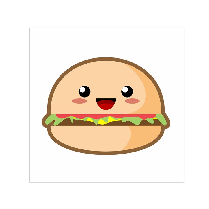 Kawaii Burger Small Satin Scarf (Square) 