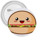 Kawaii Burger 3  Buttons Front