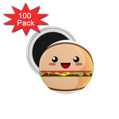 Kawaii Burger 1 75  Magnets (100 Pack) 