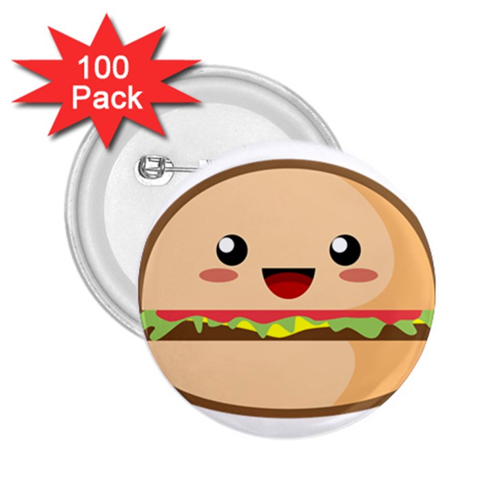 Kawaii Burger 2.25  Buttons (100 pack) 