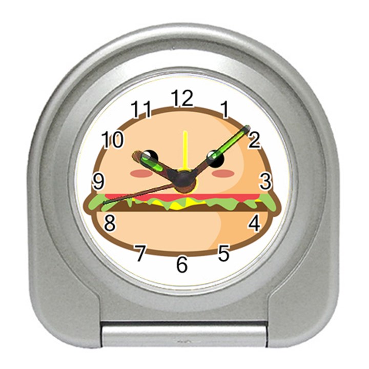 Kawaii Burger Travel Alarm Clocks