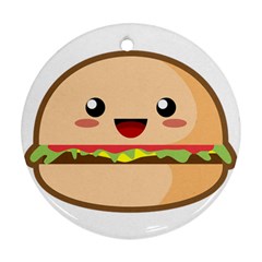 Kawaii Burger Round Ornament (two Sides) 