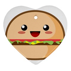 Kawaii Burger Heart Ornament (2 Sides)