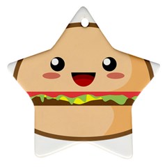 Kawaii Burger Star Ornament (two Sides) 