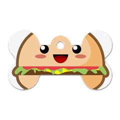 Kawaii Burger Dog Tag Bone (two Sides)