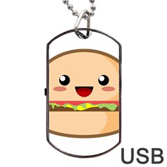 Kawaii Burger Dog Tag Usb Flash (two Sides) 