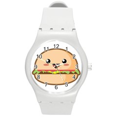 Kawaii Burger Round Plastic Sport Watch (m)