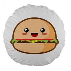 Kawaii Burger Large 18  Premium Round Cushions by KawaiiKawaii