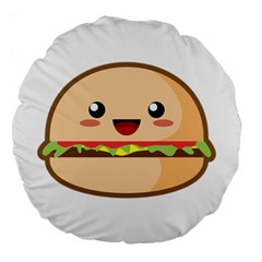 Kawaii Burger Large 18  Premium Flano Round Cushions by KawaiiKawaii