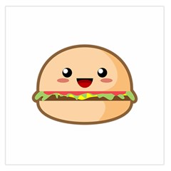 Kawaii Burger Large Satin Scarf (square)