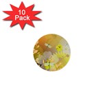 Beautiful Yellow Flowers With Dragonflies 1  Mini Buttons (10 pack)  Front