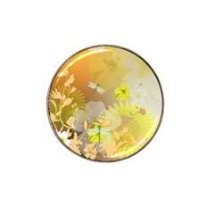 Beautiful Yellow Flowers With Dragonflies Hat Clip Ball Marker (4 Pack)