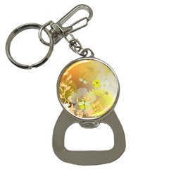 Beautiful Yellow Flowers With Dragonflies Bottle Opener Key Chains by FantasyWorld7