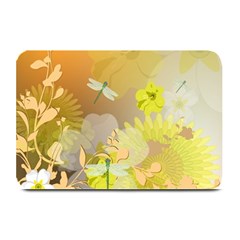 Beautiful Yellow Flowers With Dragonflies Plate Mats