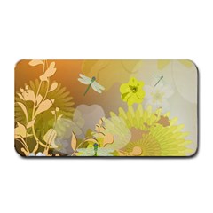 Beautiful Yellow Flowers With Dragonflies Medium Bar Mats