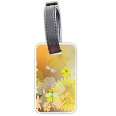 Beautiful Yellow Flowers With Dragonflies Luggage Tags (one Side) 