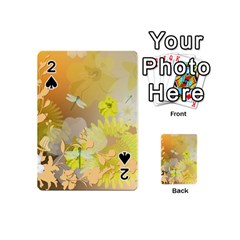 Beautiful Yellow Flowers With Dragonflies Playing Cards 54 (mini) 