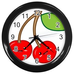 Kawaii Cherry Wall Clocks (black)